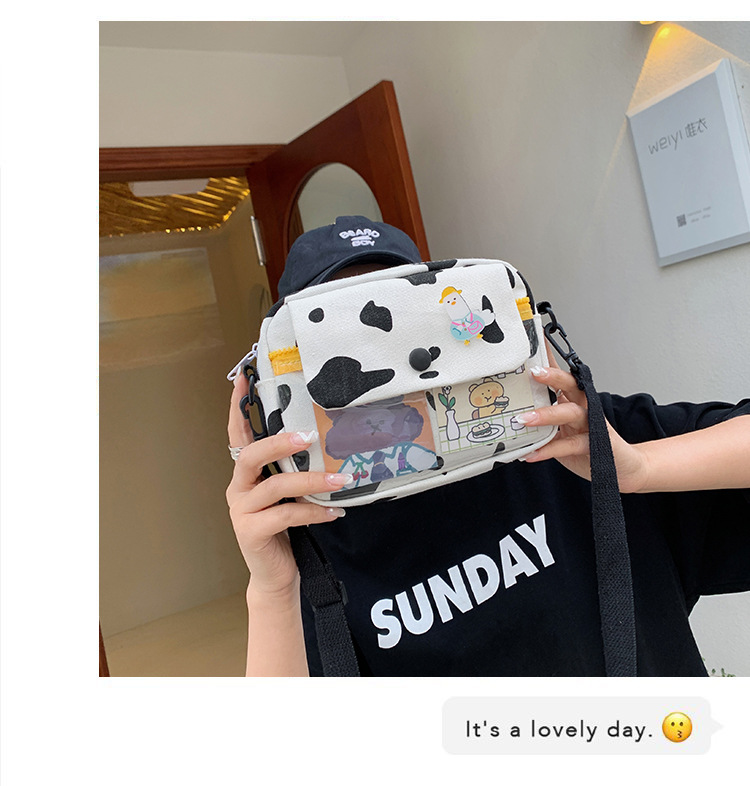 Canvas bag women's crossbody bag 2022 New style Korean style trendy ins Japanese style artistic casual cute single-shoulder bag small bag Application Scenario