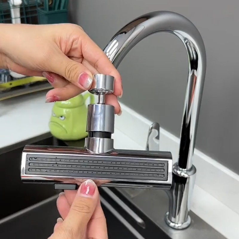 Kitchen faucet anti-splash wonder, waterfall water outlet universal rotating bubble maker, pressure-increasing extension faucet universal joint full figure