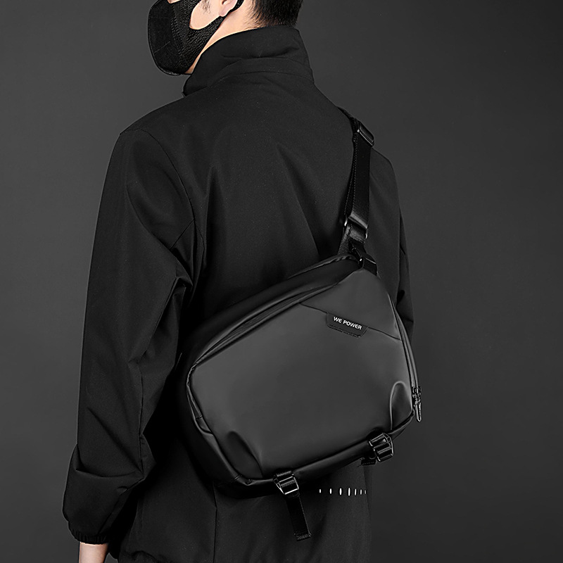 WEPOWER trendy and fashionable single-shoulder bag, water-resistant multi-functional large-capacity crossbody bag, business commuting chest bag details Picture