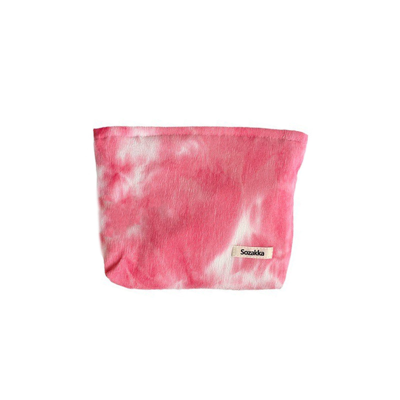 37172 Korean-style tie-dye gradient makeup bag, high-end large-capacity corduroy cosmetics lipstick storage bag Item Picture