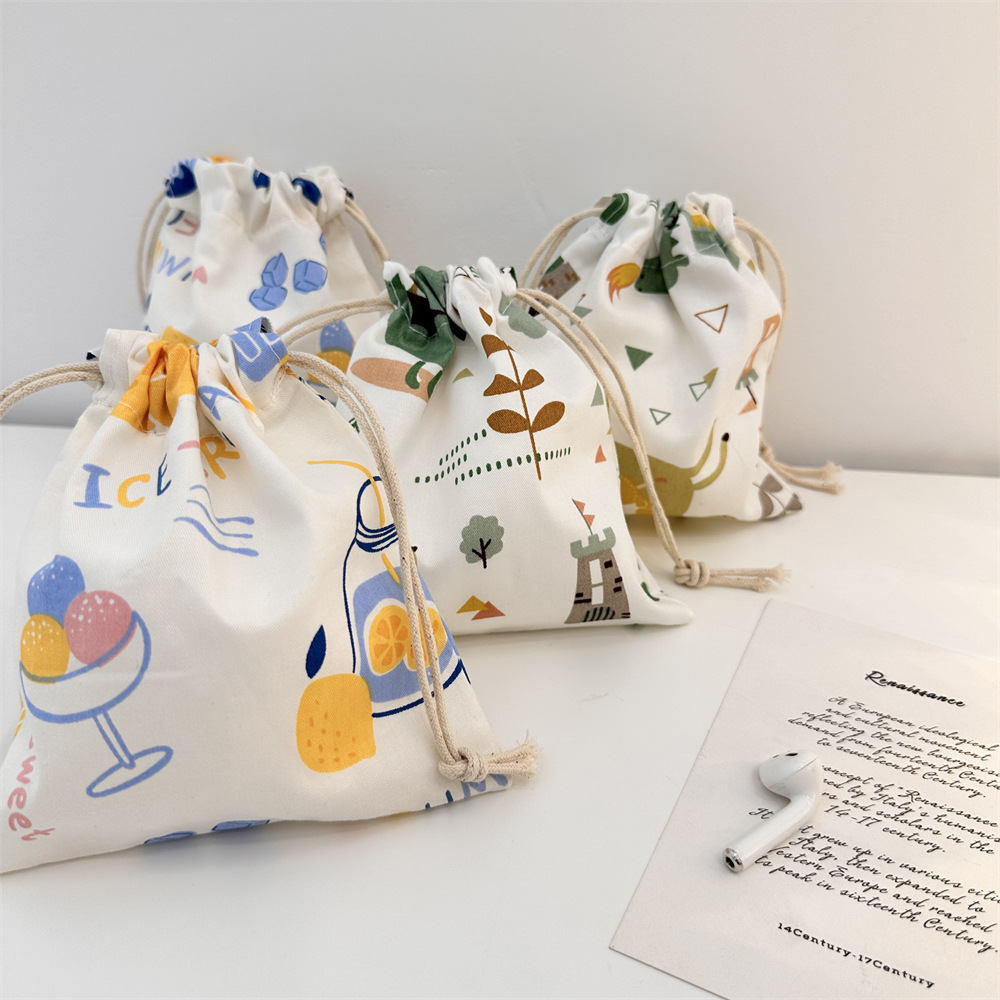03139 Storage bag, fresh and clean miscellaneous organization bag, portable dust-proof bag, small drawstring drawstring bag Specification drawing