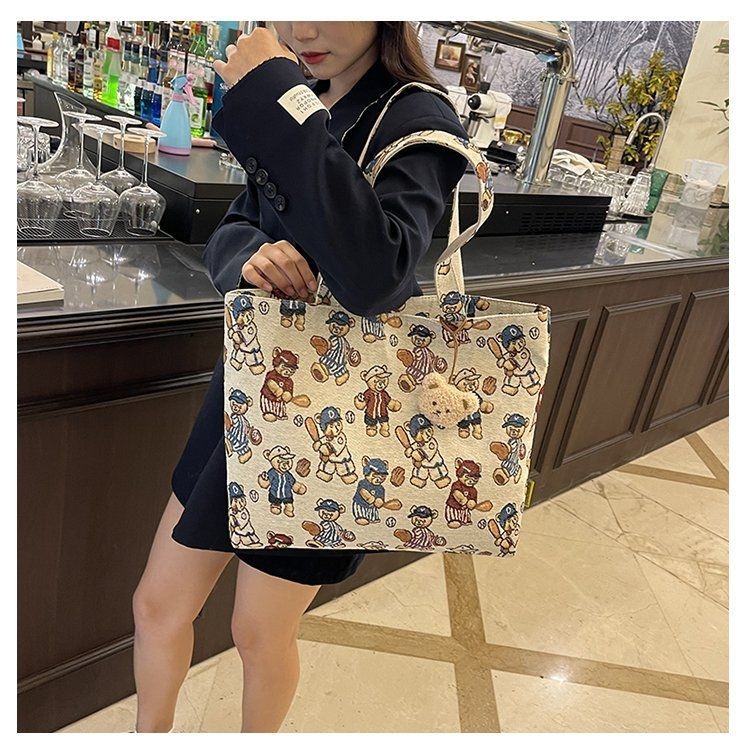 2025 Single-shoulder handbag, canvas bag, birthday gift for women, fashionable for work, lunch box, small canvas bag for commuting Specification drawing
