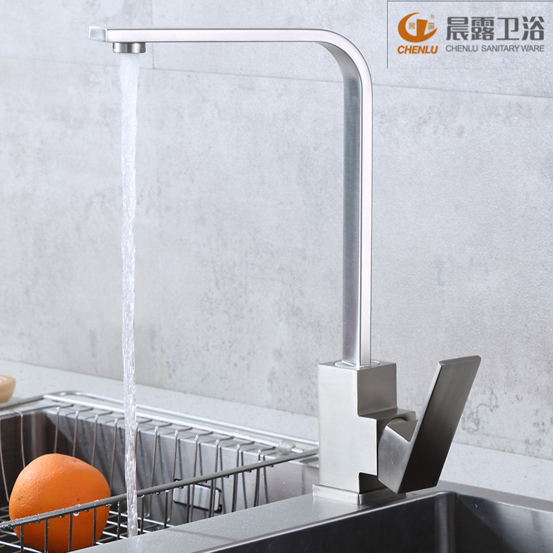 Chenlu Sanitary Ware Factory directly supplies stainless steel faucets for kitchen sinks, sinks, cold and hot water faucets, and hotels Specification drawing