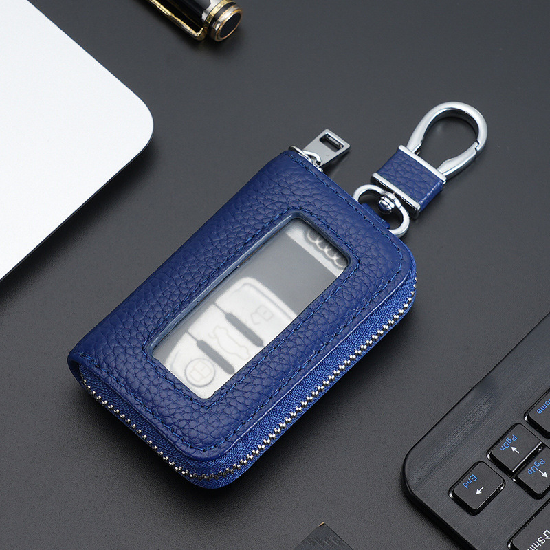 The key case is made of genuine soft leather and features a multi-functional waist-hung car key case. It is a popular keychain and remote control key case for men Application Scenario