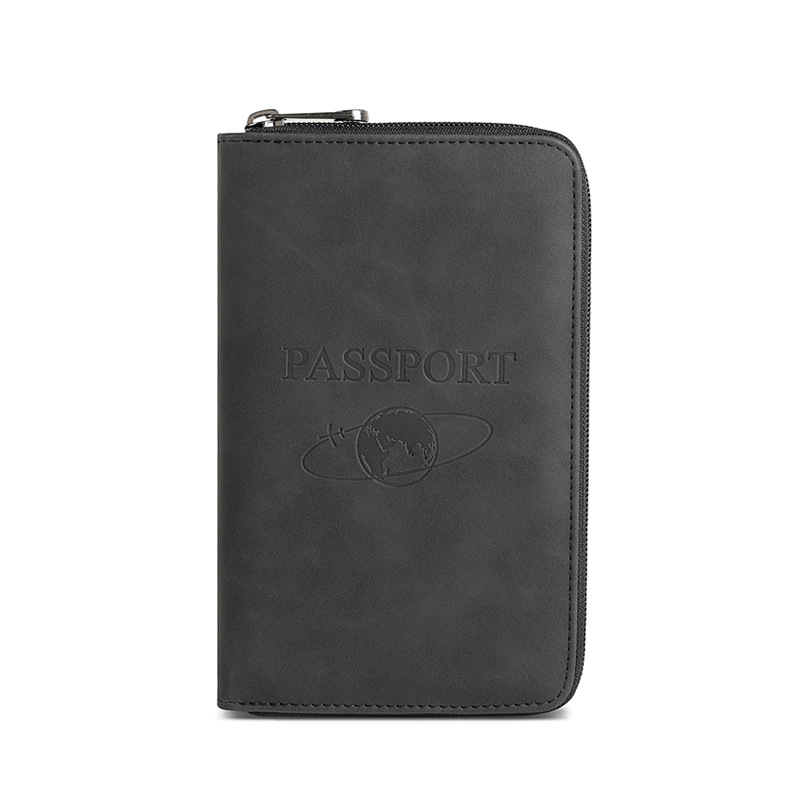 Cross-border 2024 new RFID passport bag, long zipper passport holder, multi-functional travel storage document bag for air tickets Item Picture