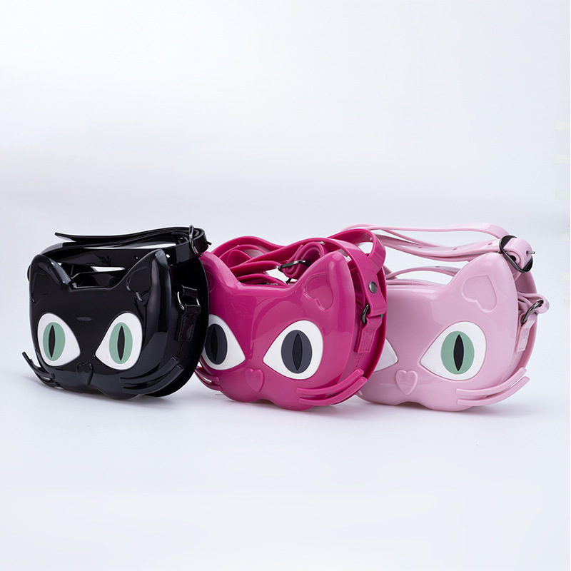 Cross-border women's bag, funny cat bag, 2025 new style, fashionable and versatile shoulder bag, retro ins hip-hop crossbody bag Specification drawing