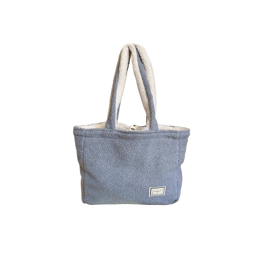 310232 Autumn and Winter Plush Bag for Women 2023 New style, front and back dual-purpose lambskin large capacity tote bag for single shoulder Item Picture
