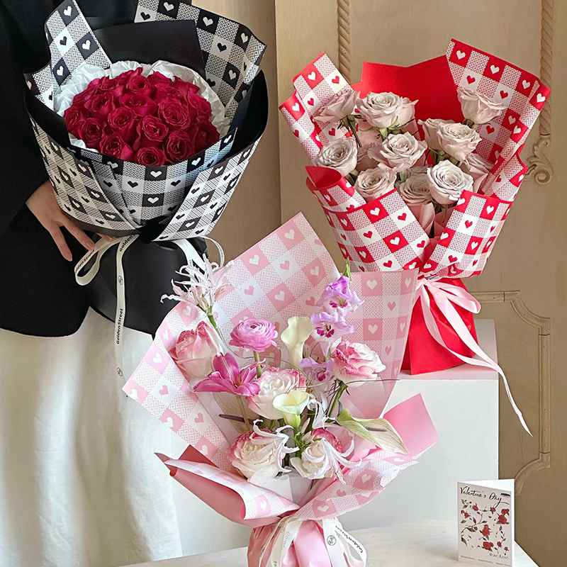 Su Xin Ge waterproof Korean-style fresh flower wrapping paper, flower shop bouquets, floral art rose wrapping paper details Picture