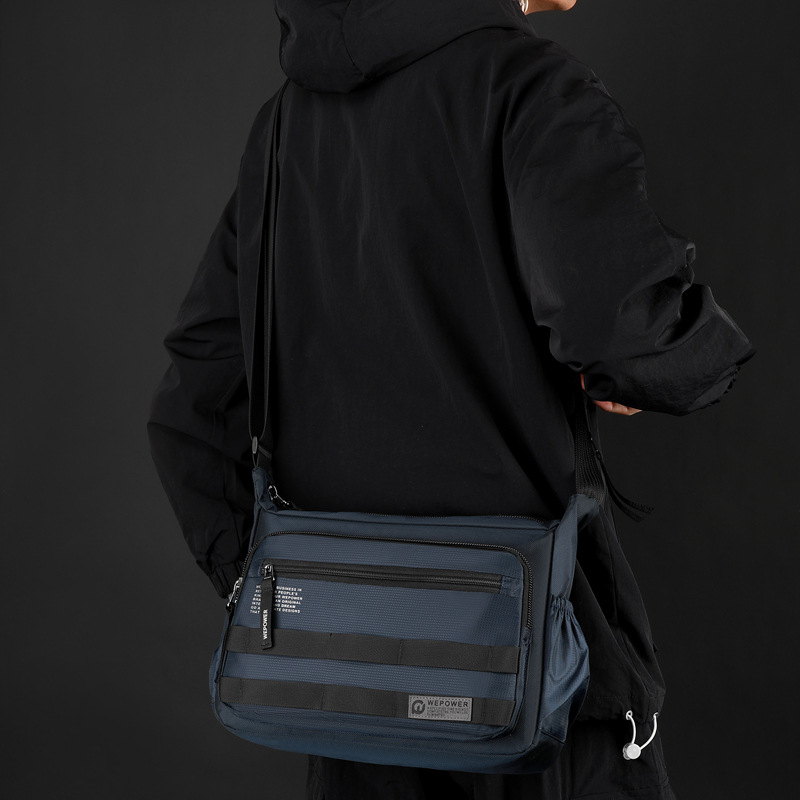 WEPOWER's new men's business commuter small cross bag, outdoor leisure travel large capacity crossbody single-shoulder bag Specification drawing
