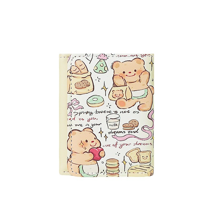ins cute animal bear coin purse case, leather case, two-in-one motor vehicle license plate and driver's license book Item Picture