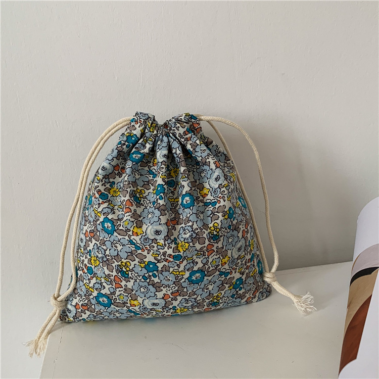 07252 Japanese ins retro style floral print storage bag, candy bag wholesale, portable, casual, versatile and lightweight Item Picture