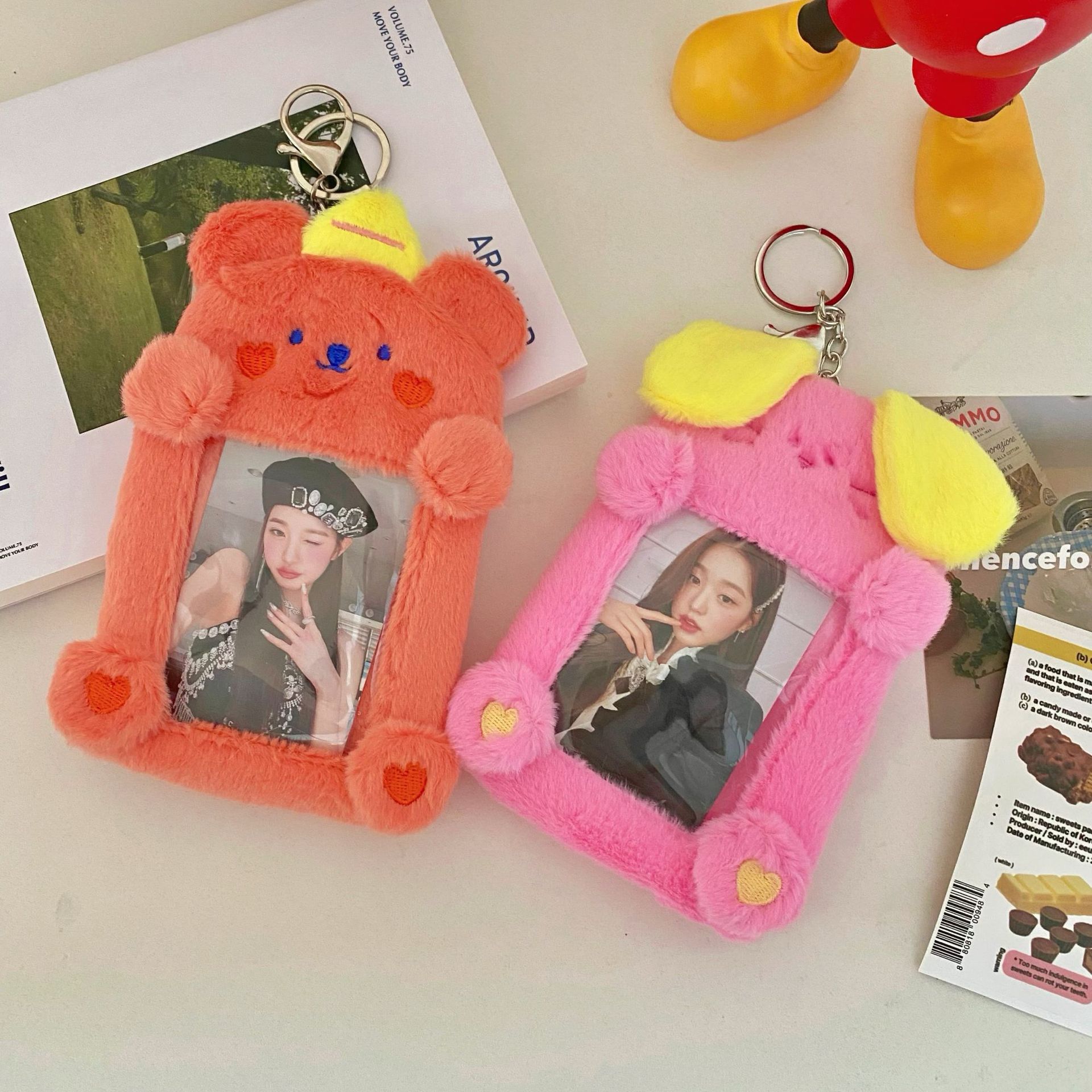 New dopamine-colored Korean version campus meal card and bus card protective case, idol album small card display pendant for girls Specification drawing
