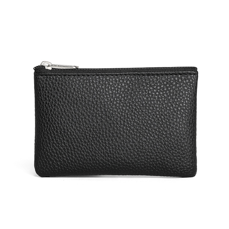 The new pu mini coin purse, short and thin pu zipper coin case, is a cross-border bestseller Item Picture