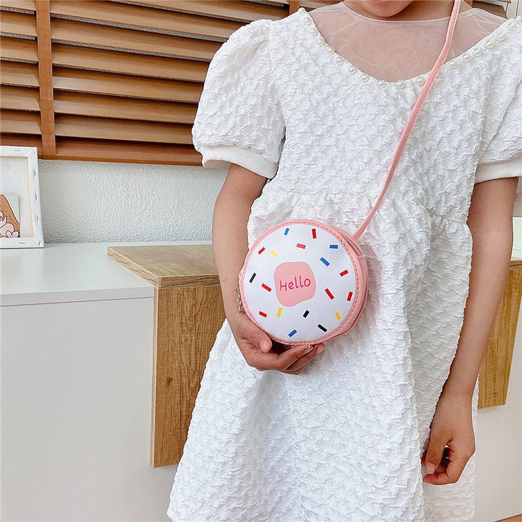 The manufacturer's children's crossbody single-shoulder bag, princess cartoon loose change bag, fashionable and cute, doughnut crossbody small corner Specification drawing