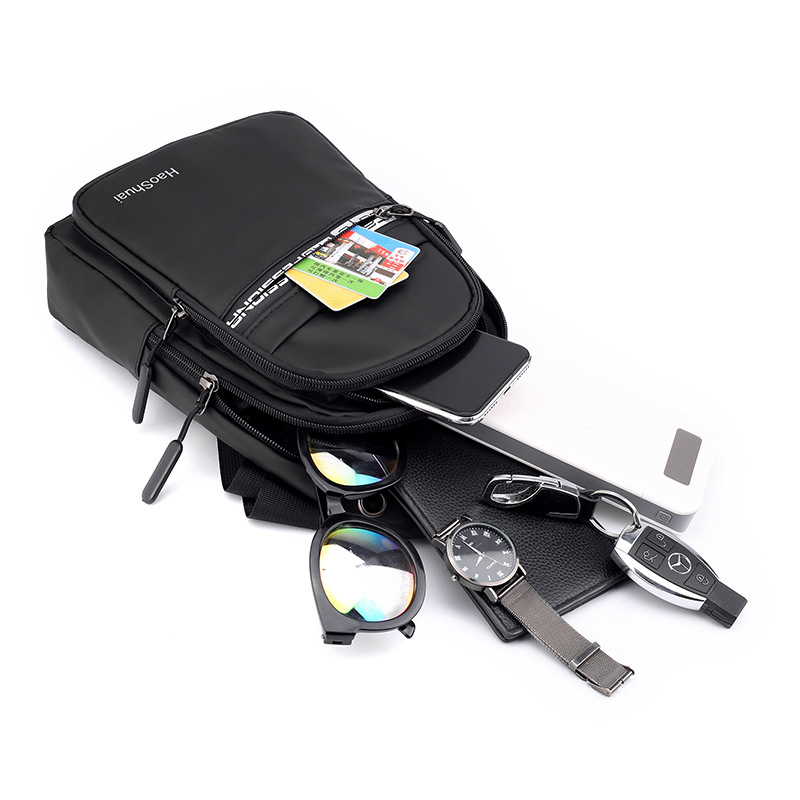 New fashionable men's chest bags, outdoor casual crossbody bags, trendy small bags, travel single-shoulder bags, cross-border exclusive supply from the manufacturer Specification drawing