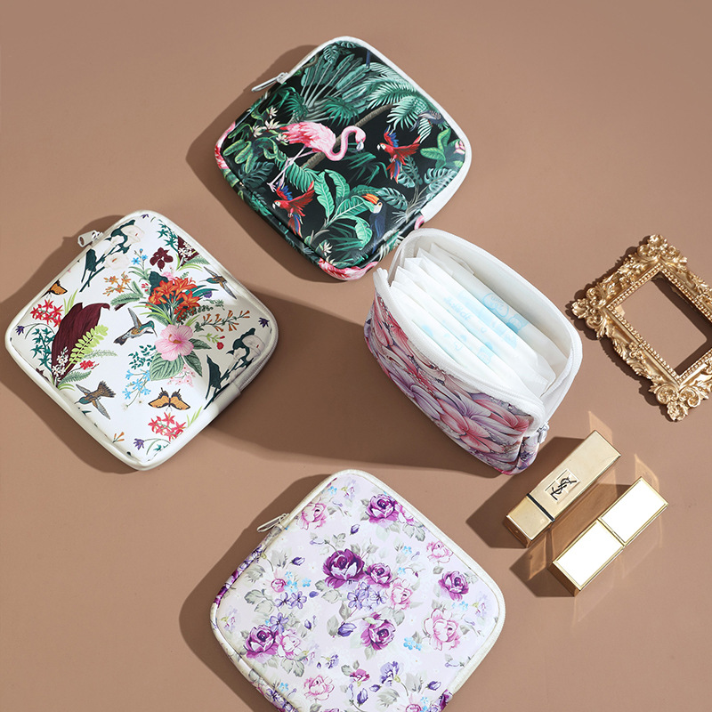 Van Gogh oil painting portable coin purse, headphones, data cable, storage small bag, lipstick bag, large capacity portable menstrual care bag for women details Picture