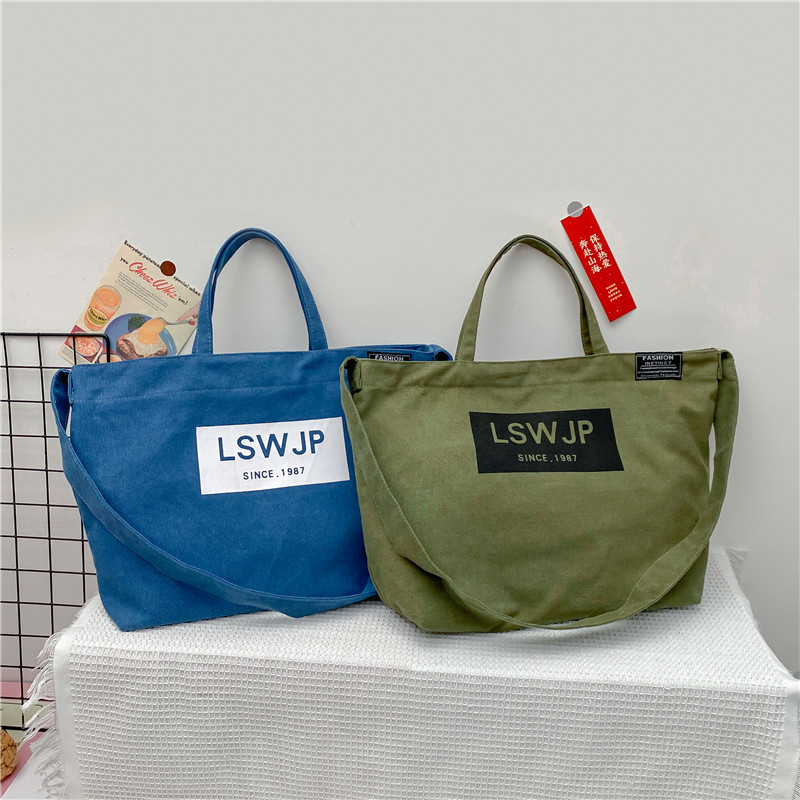 Canvas bag, small bag for women, 2022 new retro and versatile shoulder bag, casual and fashionable, large capacity crossbody bag, horizontal style Specification drawing