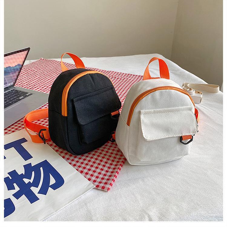 Korean-style casual, simple and retro solid-color Japanese-style canvas backpacks for women, student schoolbags, and a trend of women's commuting small backpacks undefined