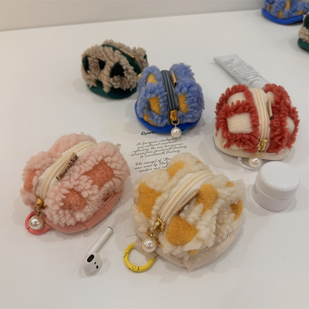 3991 colorful Waffle fleece cute small bag 3D earphone case soft shell Airpods portable storage case full figure