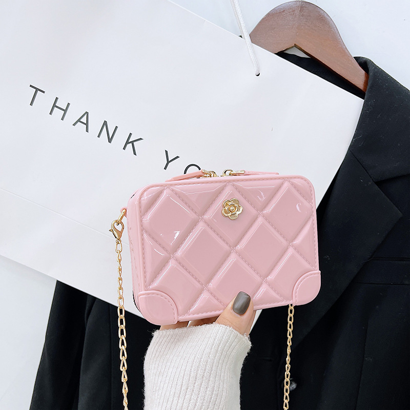 2025 Summer New Trendy children's and Girls' bags: Fashionable PVC jelly bag, versatile diamond bag, candy-colored chain bag Specification drawing