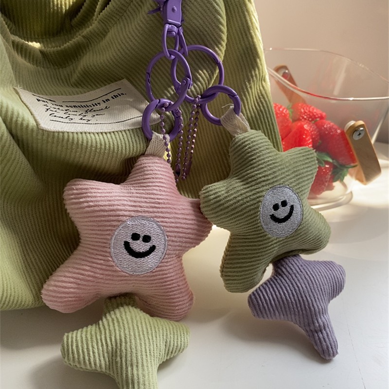 19213 Little Flower smiling keychain Pendant, cute and ins-style schoolbag pendant, fabric decoration, student gift Specification drawing