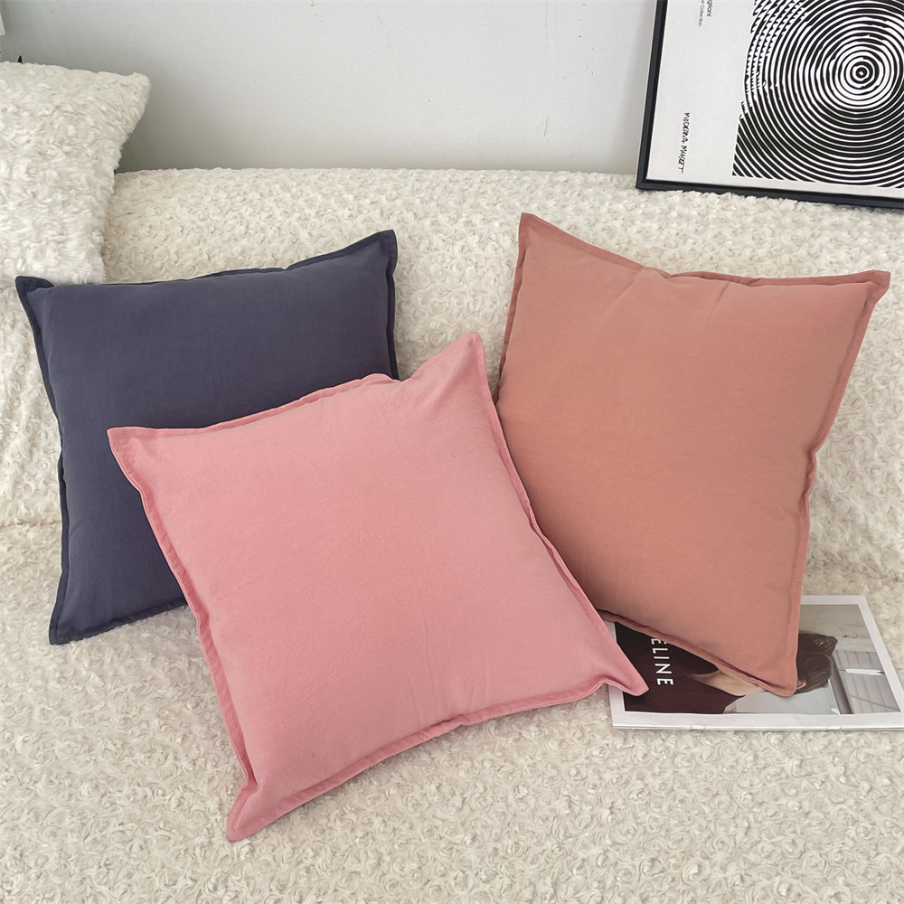 bj250228 simple and plain living room sofa pillowcase, car backrest, office pillow, solid color pillowcase full figure