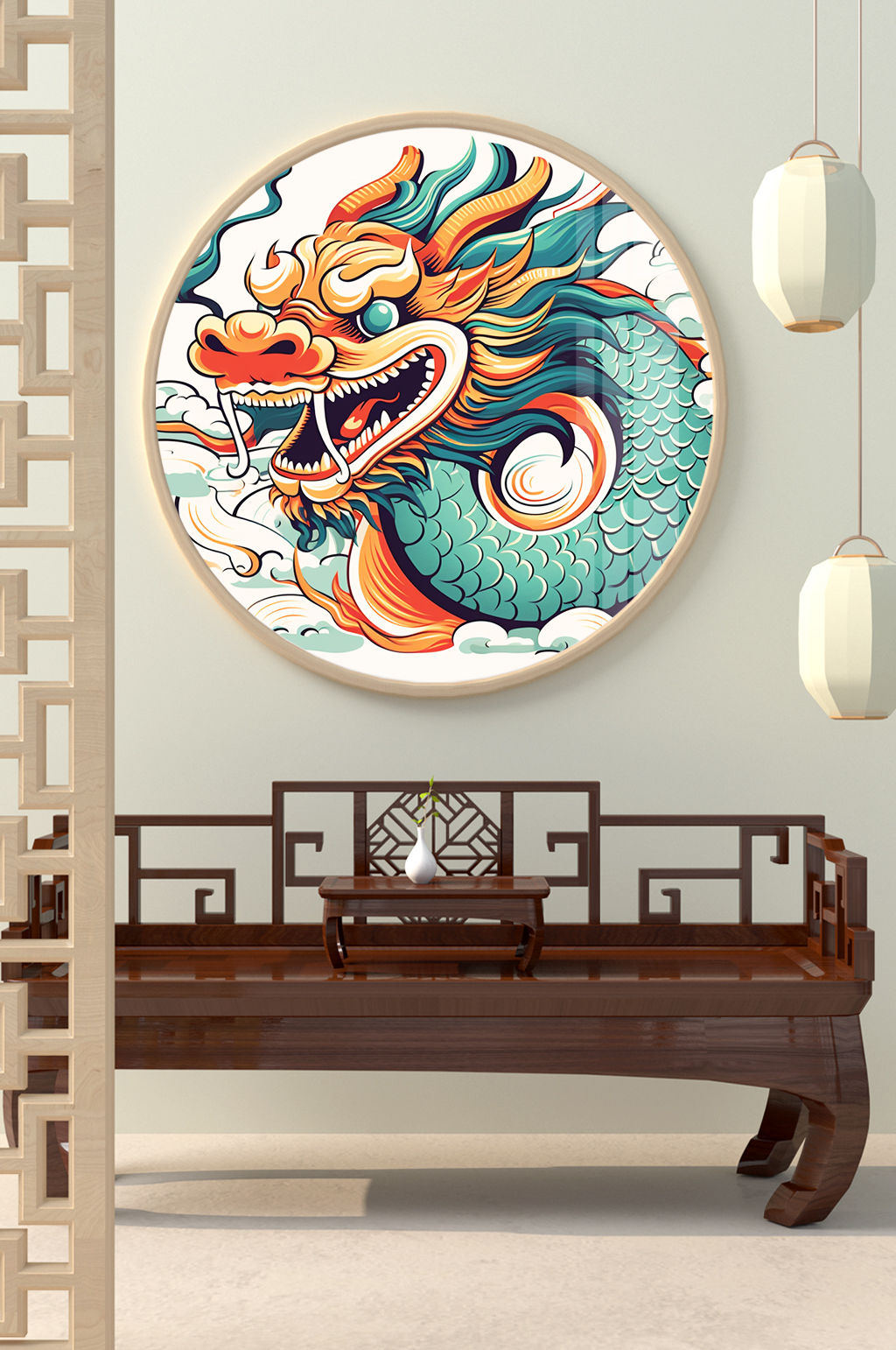 国潮龙装饰画现代化挂画客厅卧室JINWUJIASHI