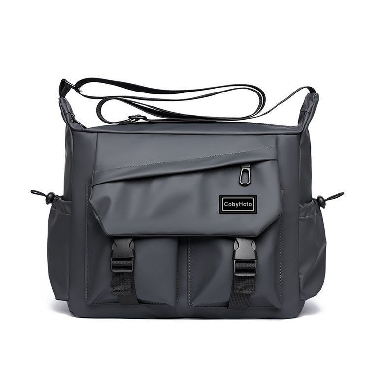Large-capacity crossbody backpack for men, cross-border trend 2024, fashionable and trendy commuting, simple solid color messenger bag, single-shoulder bag Specification drawing