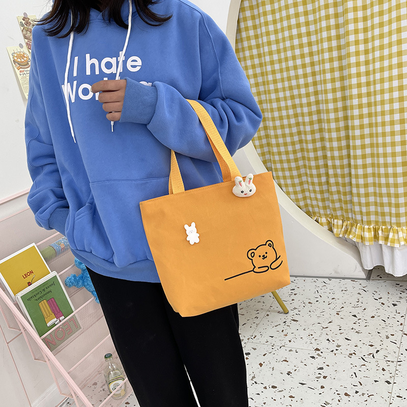 2022 New Japanese-style ins fresh and clean shopping storage bags, lunch boxes, bento bags, girls' handbags, canvas bags Application Scenario