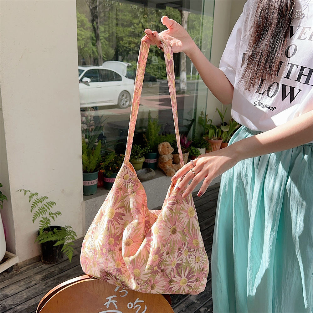 B4481 corduroy rugby single-shoulder crossbody bag for girls and students, large-capacity class bag for girls, canvas bag for girls Application Scenario