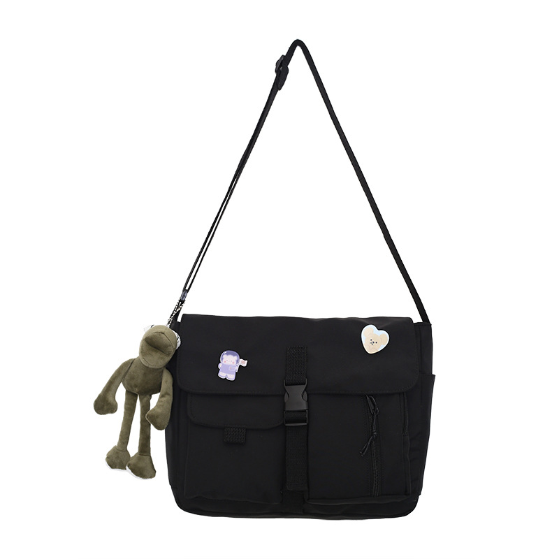 French men's crossbody bag, trendy workwear style, Japanese casual men's bag, large-capacity single-shoulder bag, personalized messenger bag, trendy Item Picture