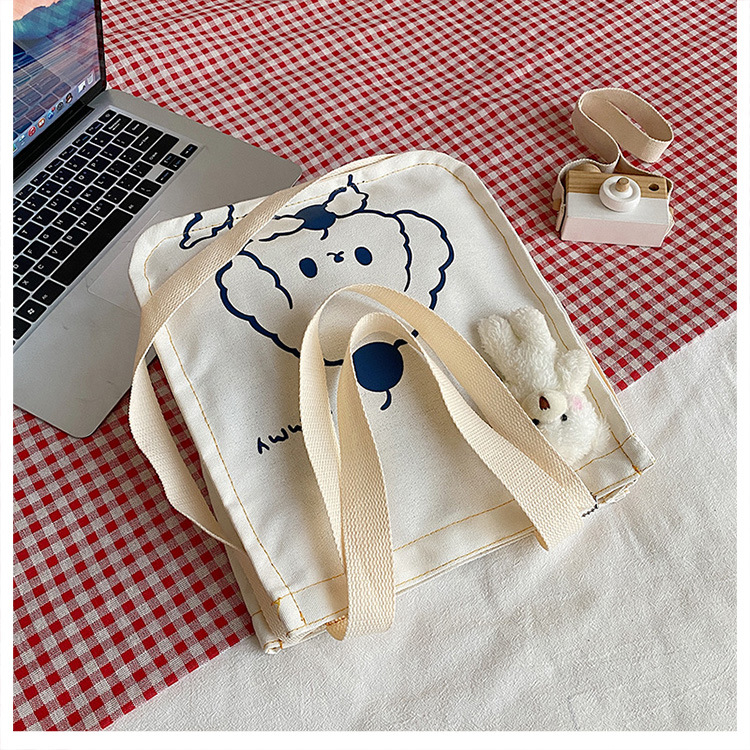 A new large-capacity Korean Instagram canvas bag for girls, a simple single-shoulder handbag for junior high school and primary school students undefined