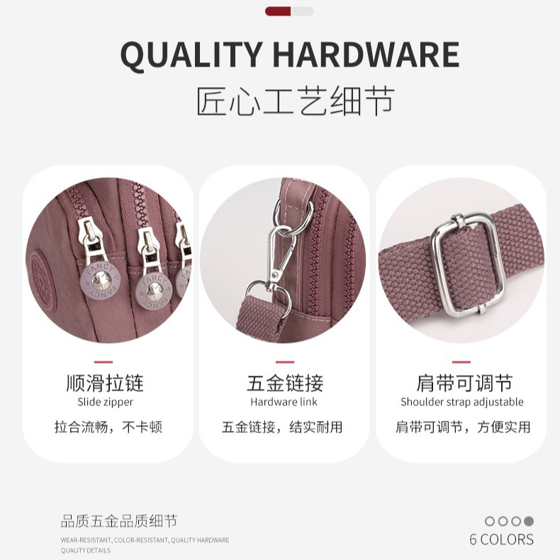 New fashionable crossbody small bag, women's mini handbag, casual phone bag, shoulder bag, versatile nylon coin purse Specification drawing