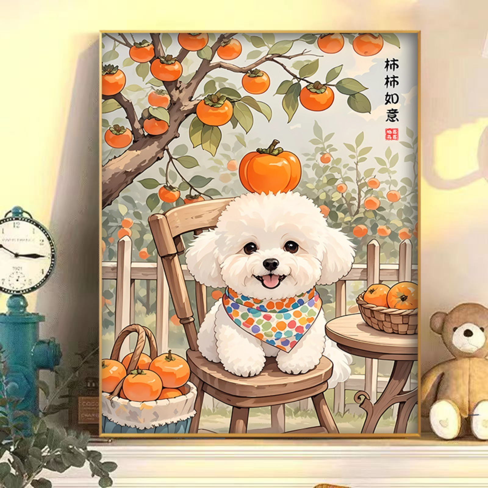 国潮事事如意装饰画现代客厅餐厅壁画卧室挂画壁画