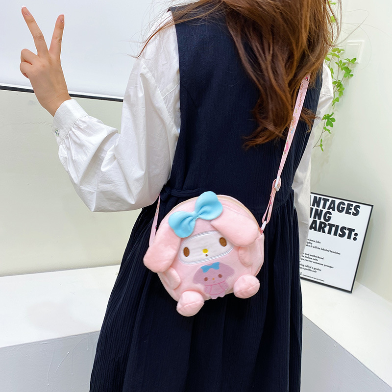 Japanese Instagram cute cartoon crossbody bag 2022 new style, girlish single-shoulder plush bag, portable coin purse details Picture