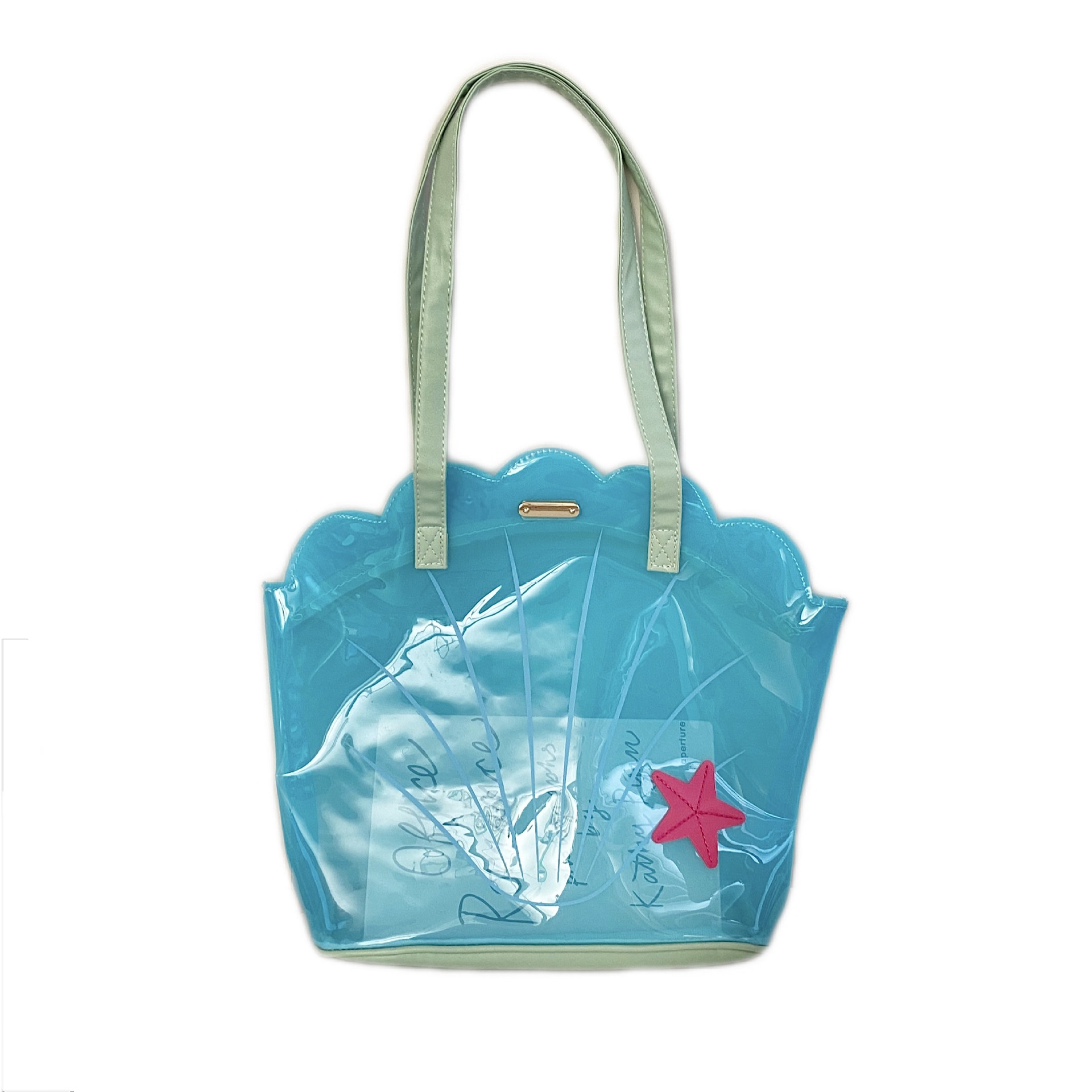 High appearance level transparent shell bag, new summer PVC beach bag, cute waterproof single-shoulder bag, versatile handbag for women Item Picture