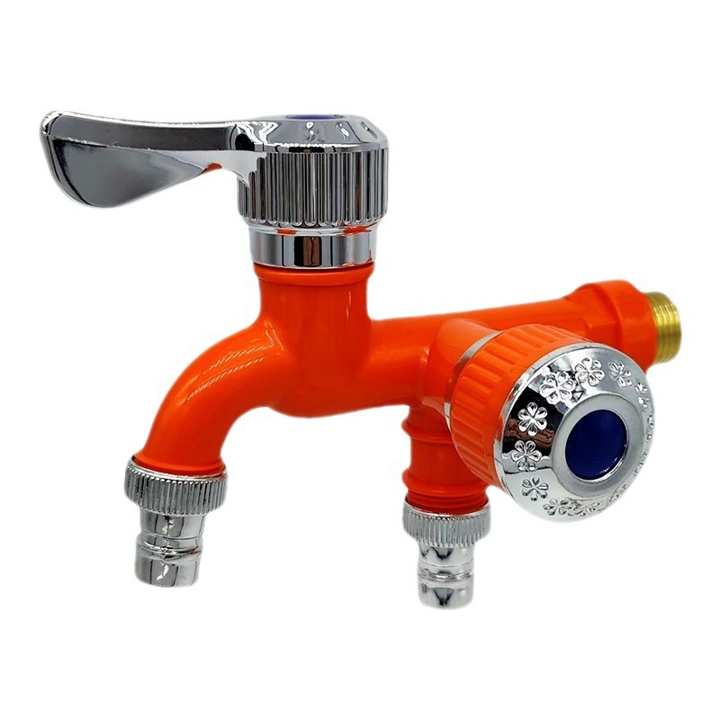 Washing machine faucet with one in and two out, plastic mop sink, balcony, bathroom, multi-functional double-nozzle quick-opening faucet for export Item Picture