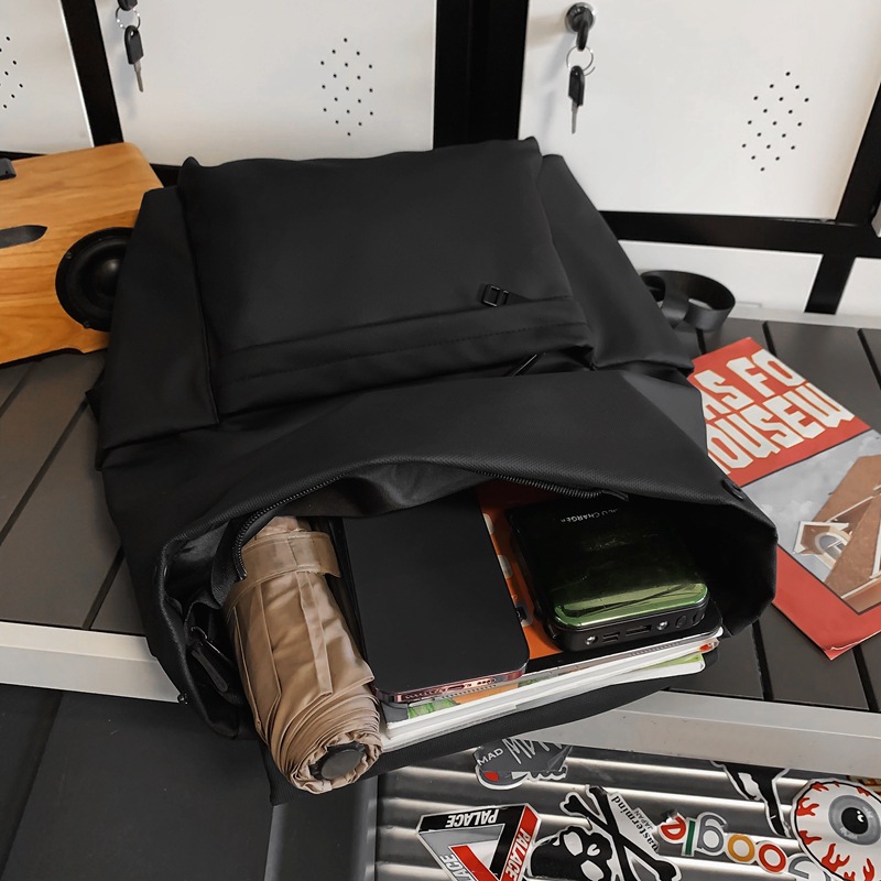 WEPOWER's new trendy backpack is a large-capacity backpack for both male and female students, a simple and casual hand-held backpack for commuting Item Picture