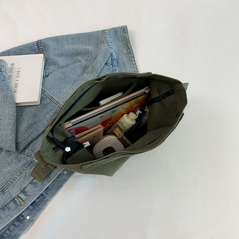 Canvas bag, large-capacity crossbody, ins Korean version student tote bag, single-shoulder girls' tutorial bag, hand-held shopping bag Application Scenario