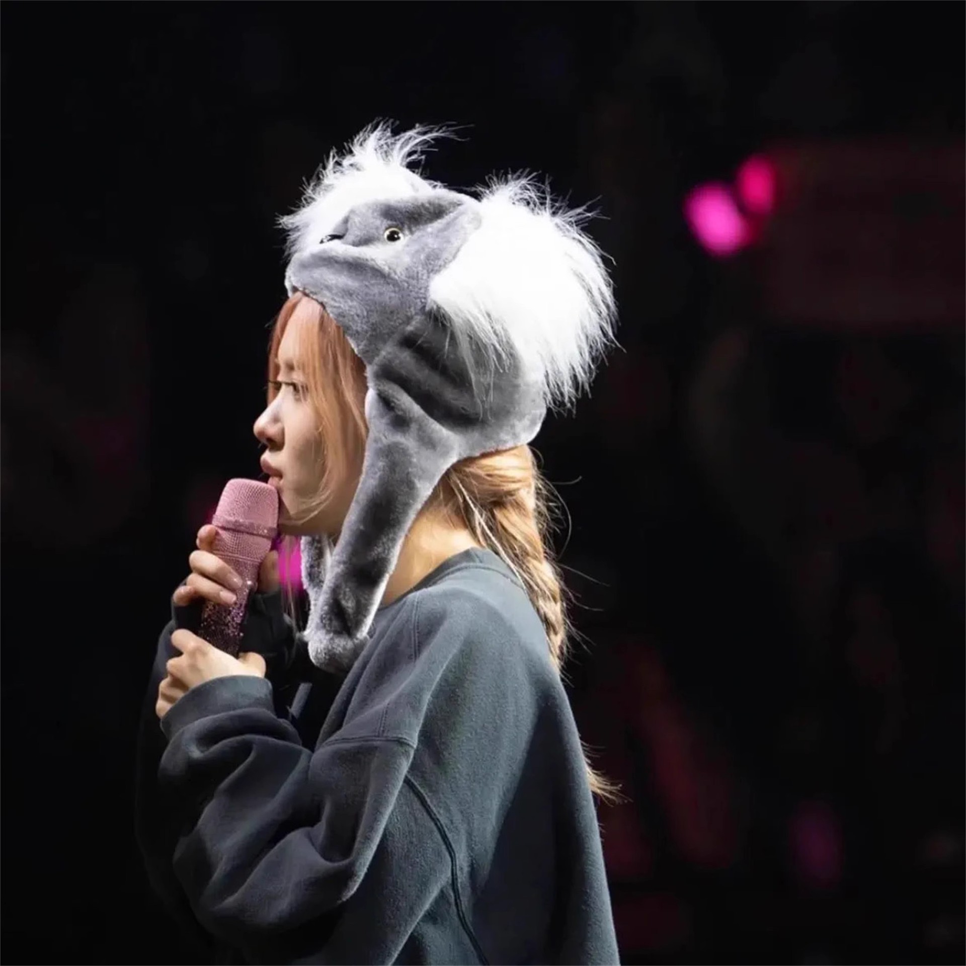 Cartoon cute koala hat for girls, warm and versatile in autumn and winter, plush pullover hat, ear-protecting hat, and a cute photo prop for girls Specification drawing