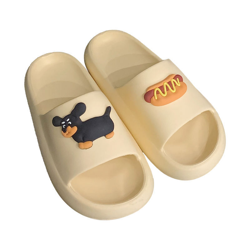 Cartoon couple slippers with a feeling of stepping on feces, women's home use, indoor and outdoor wear, anti-slip and smelly cool slippers for dormitories and bathrooms, men's wholesale 3 Item Picture