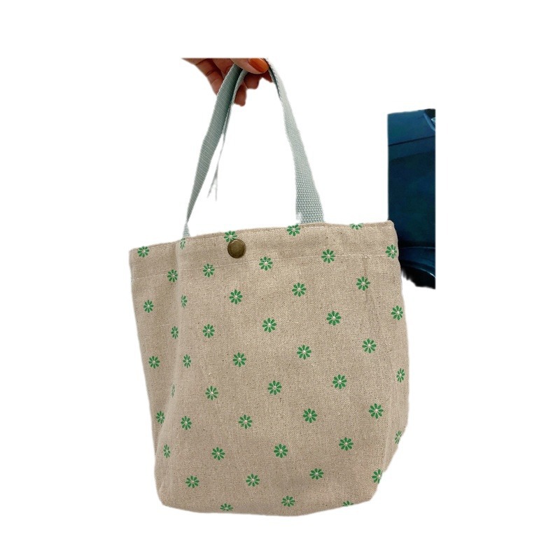 【 In Stock 】06171 Fresh and Clean Hand-Held Bento Bag, Mini Hand-Held Cloth Bag for Women, Casual Lunch Mommy Bag Item Picture