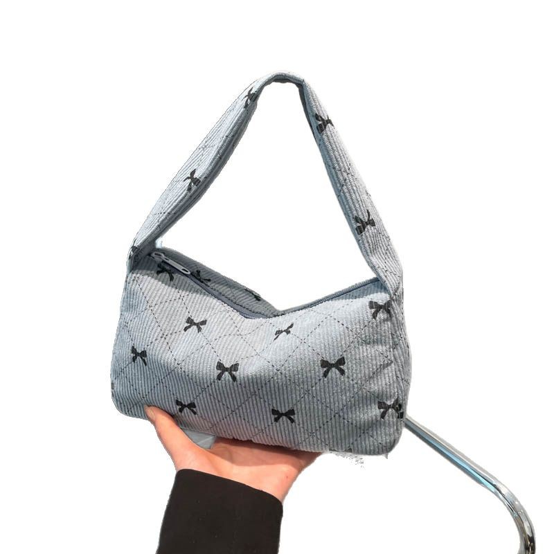 Corduroy fashionable printed crossbody bag for women 2025 new autumn season underarm bag, simple and fashionable single-shoulder bag Item Picture