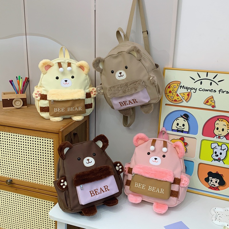 The new super cute and creative bear cartoon girl backpack for 2024 is a trendy and stylish casual backpack for going out full figure
