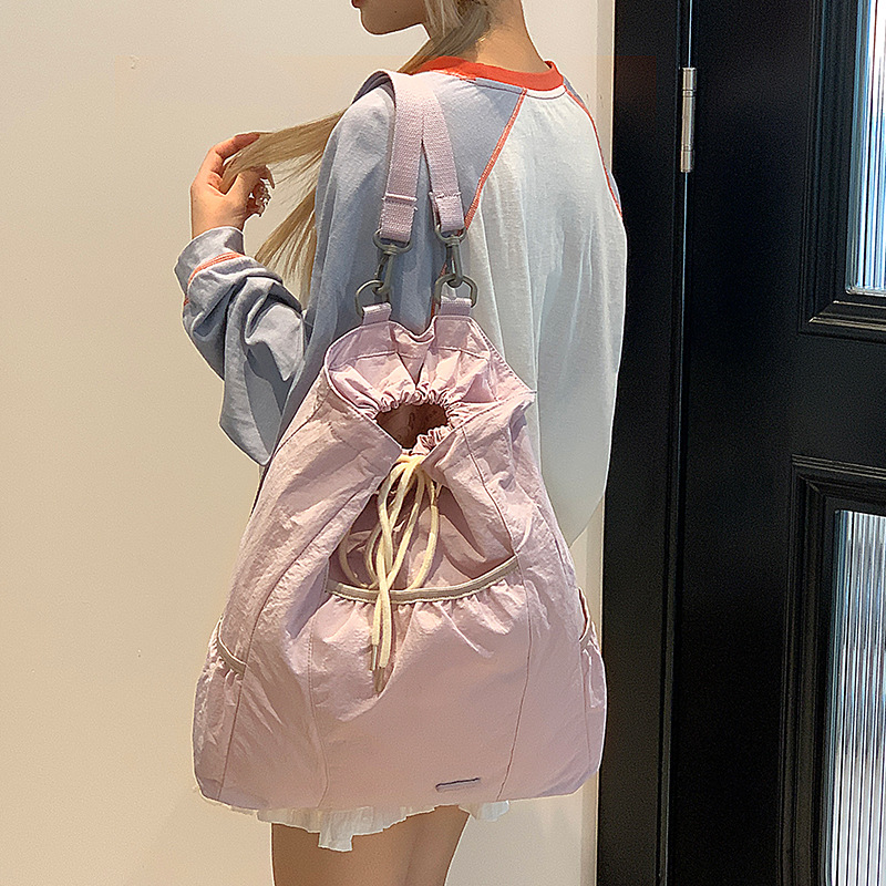 Colorful Fox Korean version Instagram niche design women's casual backpack, school-style lightweight drawstring backpack Specification drawing