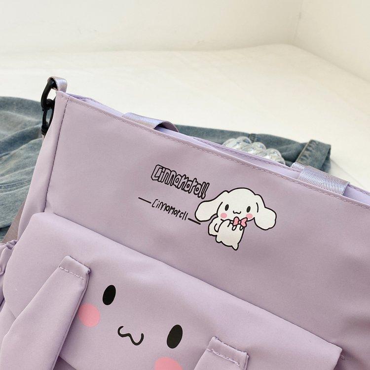 Foreign trade women's bag, large capacity bucket bag, 2024 new style nylon fabric cute cartoon dog shoulder bag, crossbody bag undefined