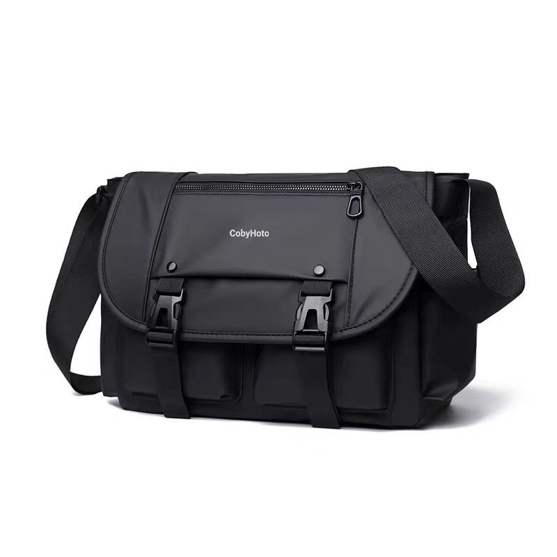 2025 New men's large-capacity single-shoulder bag, Korean-style casual business crossbody bag, leather film water-resistant New Year bag span Item Picture