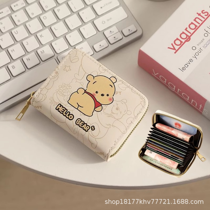 Cute Pacha dog cartoon card bag for women, unique and niche, large capacity, convenient, ultra-thin and small driving license coin purse details Picture