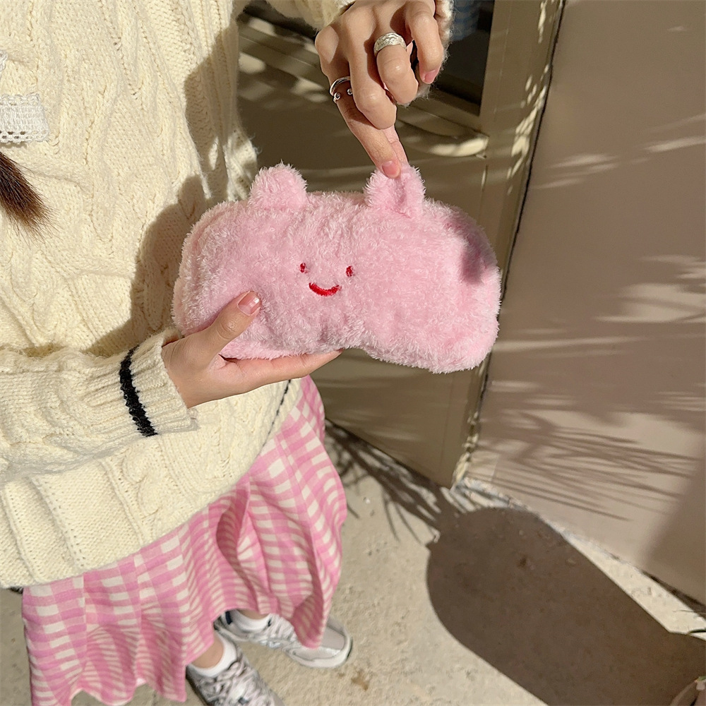 310243 Fluffy and girlish pencil case Cosmetic bag, cute cartoon stationery bag, large-capacity pen case storage bag details Picture