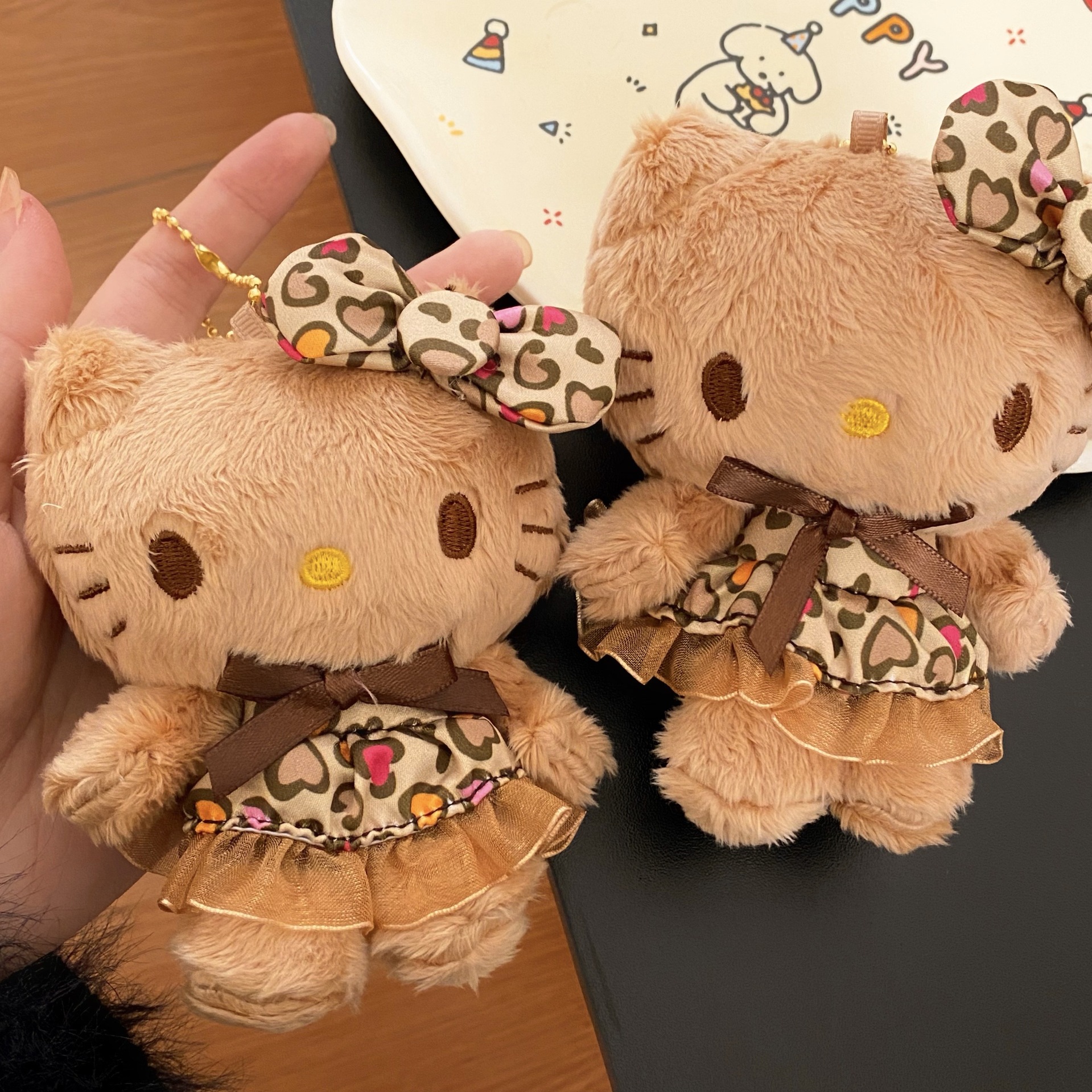 Maillard leopard print cat pendant, high appearance level bikini cat pendant, bag pendant, mini doll, doll for girls details Picture